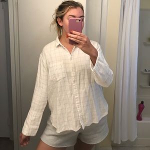 Madewell Cozy White Cotton Flannel